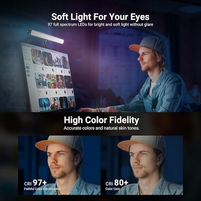 NEEWER Dual Sided RGB LED Streaming Key Light, Smart Desk Lamp Compatible with Alexa Google Assistant for Gaming Video Conference, 16 Million Colors, 2700K-7000K/CRI97+ Studio Tube Lighting, NG01