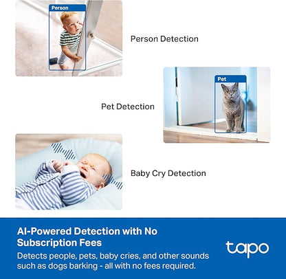 Tapo 3K 5MP Indoor Security Camera for Baby Monitor, Pet Camera w/Smart Motion Tracking, 360° Pan/Tilt, IR Night Vision for Home Security, Works w/Alexa & Google, RoomCam 3K 360°
