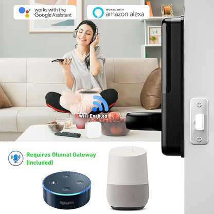 Smart Door Lock with Handle: Olumat Keyless Entry Door Lock with WiFi Gateway-Fingerprint Lock with Door Sensor -Smart Locks for Front Door with Keypad