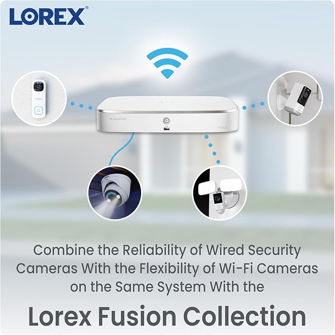 Lorex 4K Spotlight Indoor/Outdoor Wi-Fi 6 Security Camera with Smart Security Lighting, Person, Vehicle, Animal and Package Detection, 2-Way Talk, Quick Response, Lorex Fusion