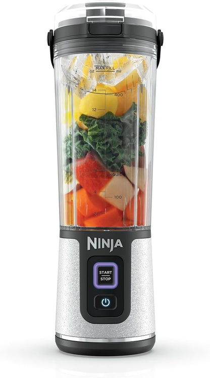 Ninja Blast Portable Blender, Cordless, 18oz. Vessel, Personal Blender for Shakes & Smoothies, BPA Free, Leakproof Lid & Sip Spout, USB-C Rechargeable, Dishwasher Safe Parts, White Glitter, BC152GL