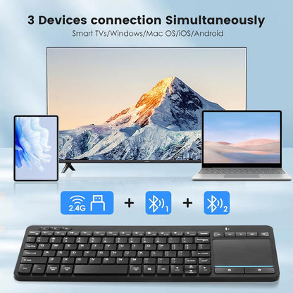 Multi-Device Wireless Bluetooth Keyboard with Touchpad-Wireless Keyboard with Multi-Touch Big Size Trackpad,Support 3 Devices for PC,Windows, Android, Chrome OS, Laptop, Tablet