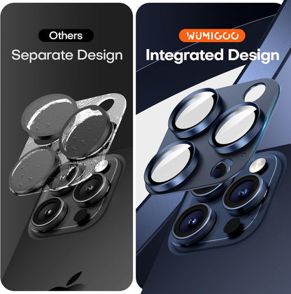 Camera Lens Protector for iPhone 16 Pro Max/16 Pro/iPhone 15 Pro Max/15 Pro/iPhone 14 Pro Max/14 Pro, Aluminum Alloy Sapphire Glass Camera Screen Cover, Case Friendly- Blue Titanium