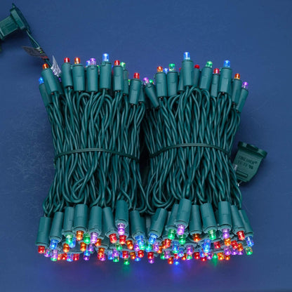 200 Count Multicolor Wide Angle LED Christmas Lights, 66 ft Green Wire UL Certified Commercial Grade 5mm Holiday String Light Set (Multicolor)