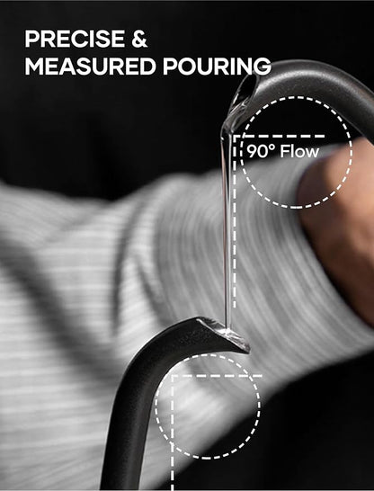 Electric Kettle, Gooseneck Electric Kettle, ±1℉ Temperature Control, Stainless Steel Inner, Quick Heating, for Pour Over Coffee, Brew Tea, Boil Hot Water, 1500W/0.9L Black