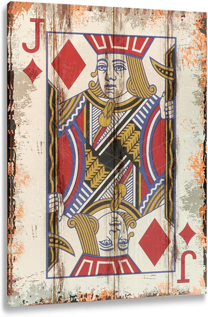 Poker Canvas Wall Art Print Jack of Dianmonds Game Room Wall Art Print Wall Decor Prints Poster With Framed