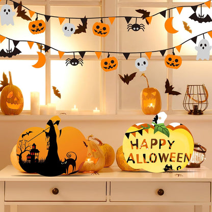 60 Pcs Thanksgiving Pumpkin Wooden Cutouts Unfinished Wood Crafts Pumpkin Wooden Pumpkins Ornaments to Paint Decorations DIY Blank Fall Pumpkin Shapes Discs Halloween 3.9x3.5 Inch