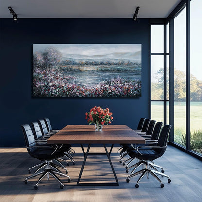 CHUDANHAO Textured Wall Art Cuadros Abstractos Para Sala Abstract Wall Decor Blue Flowers Paintings Large Canvas Pictures Mountain Arts 29"x58"
