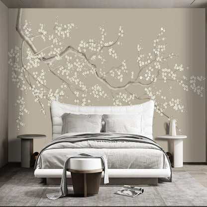 Chinese Style Plum Flower wallpeper Living Room Bedroom Office Wall Mural - 137"x96"（Not Peel and Stick）