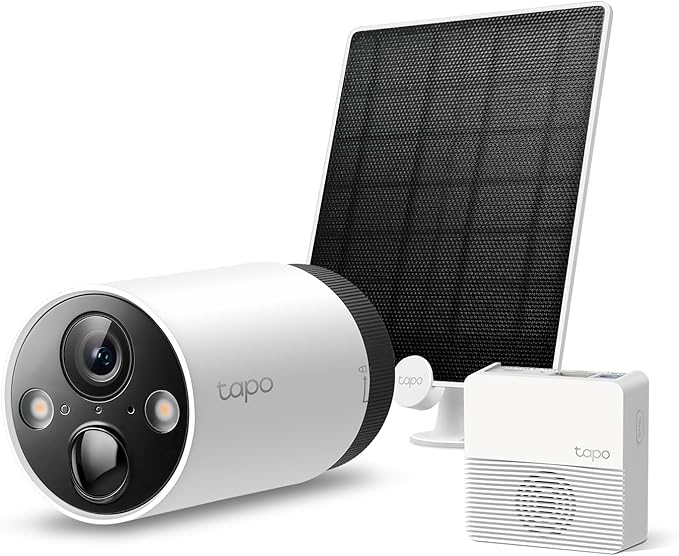 TP-Link Tapo Outdoor Wireless Camera with Solar Panel Bundle: Outdoor Wireless Camera C420S1 + Solar Panel A200 (2K QHD, Color Night Vision, Starlight Sensor, Works w/Alexa & Google Home)