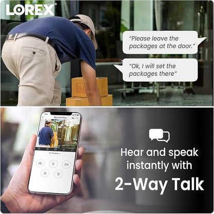 Lorex 4K Wired Security Camera – Outdoor & Indoor Add on PoE Wired Camera Surveillance System for Home & Business – Motion Detection & Smart Security Lighting, Color Night Vision