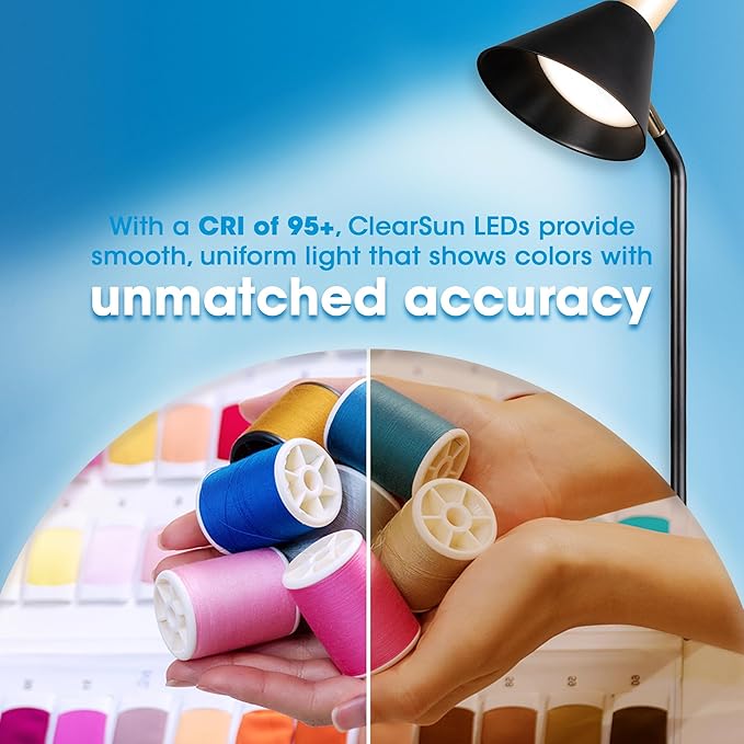 Ottlite Merge LED Desk Lamp with Wireless Charging - ClearSun LED Technology, 3 Brightness Settings & Color Temperature Modes with Touch Activated Controls - Includes Storage Area for Desk Supplies