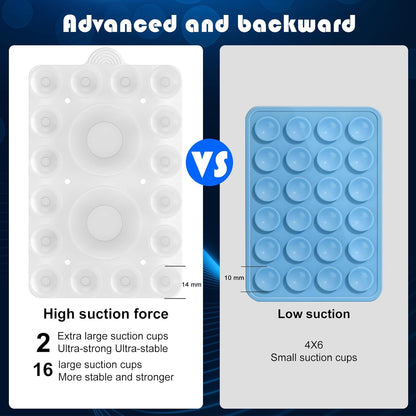 Silicone Suction Phone Holder Mount,Silicon Adhesive Phone Accessory for iPhone and Android, Hands-Free Mirror Shower Phone Holder,TikTok Videos and Selfies (Transparent 2Pack, Double Sided)