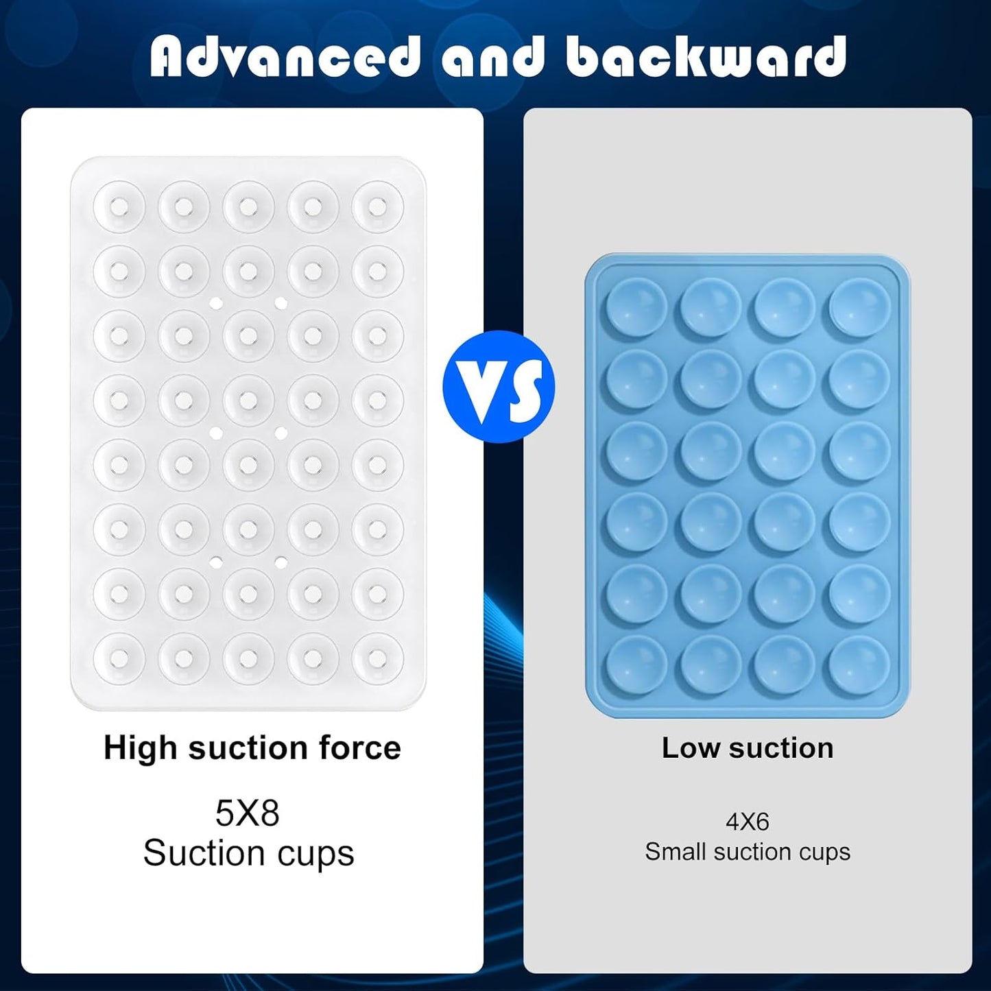 Silicone Double Sided Suction Phone Case Mount, Detachable Hands Free & Strong Grip Holder for Selfies & Videos, Compatible iPhone Android (Transparent, 1Pack)