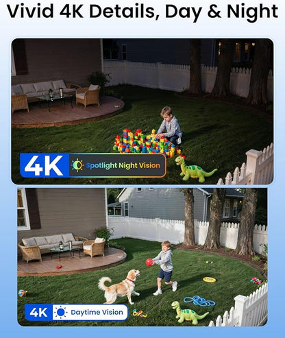 REOLINK First 4K Solar Security Cameras Wireless Outdoor, Argus PT Ultra+Solar Panel, 360° Pan Tilt Auto-Tracking, 8MP Color Night Vision, 2.4/5 GHz Wi-Fi 6, No Subscriptions, Home Hub Compatible
