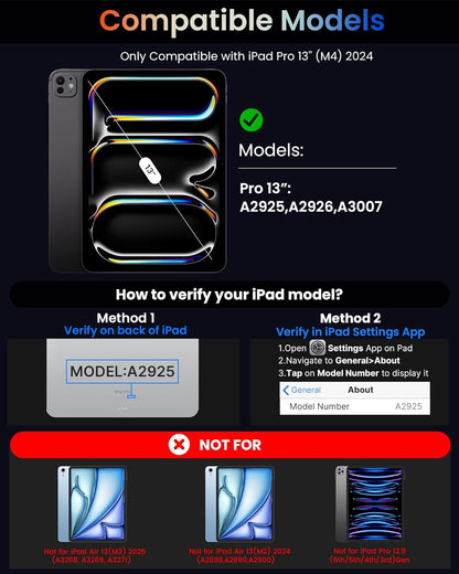 typecase Edge+ Keyboard Case for 2024 iPad Pro 13-inch (M4), Black Keyboard with Carbon Fiber Protective Case,Portrait & Typing Modes,Built-in Trackpad,11-Color Backlight,Magnetic Stand,Pencil Holder