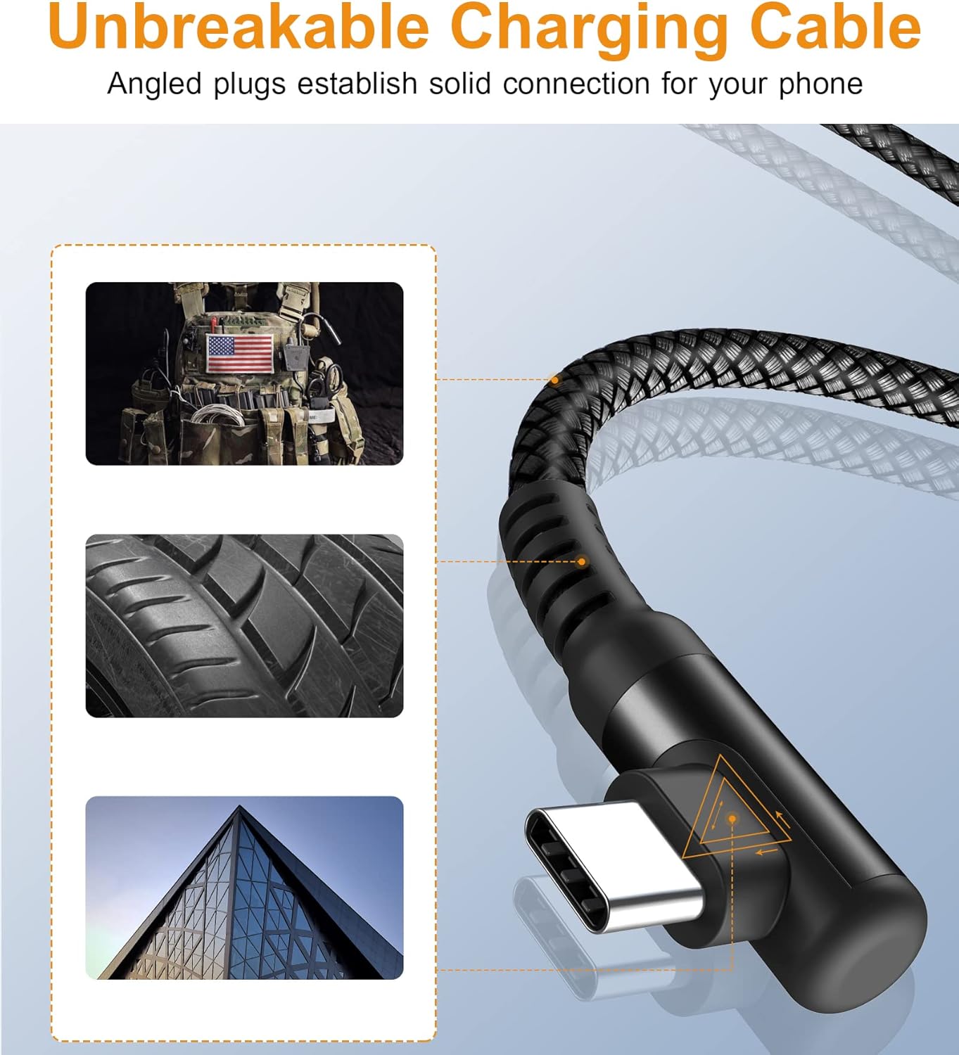 sweguard USB Type C Charger Cable Right Angle [2-Pack,6.6FT] iPhone 16 Charger Nylon Braided Cord for iPhone 15 16 Pro Max Samsung Galaxy S25 S24 S23 S22 S21 S20 S10 S9 Note A15 A55 Flip Pixel LG Moto