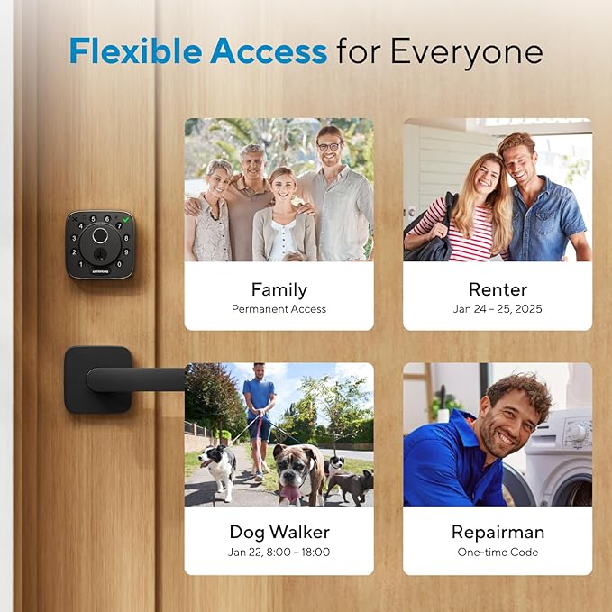 ULTRALOQ Bolt Fingerprint Smart Lock with Door Sensor, Built-in WiFi, Works with Apple Home, Alexa, Google, SmartThings, Keyless Entry Deadbolt with App, Code, Remote Control, Auto-Lock, BHMA Cert.