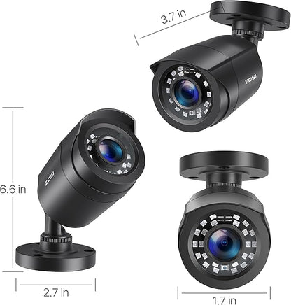 ZOSI 2.0MP 1080p 1920TVL Outdoor Indoor Security Camera,Hybrid 4-in-1 TVI/CVI/AHD/CVBS CCTV Camera,80ft IR Night Vision Weatherproof For 960H,720P,1080P,5MP,4K analog Home Surveillance DVR System