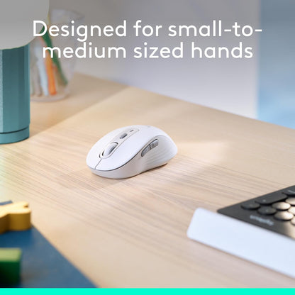 Logitech Wireless Mouse Signature M650 - Small to Medium Sized Hands, Right Handed, 2-Year Battery, Silent Clicks, Customizable Buttons, Bluetooth, PC/Mac/Chromebook - Off White