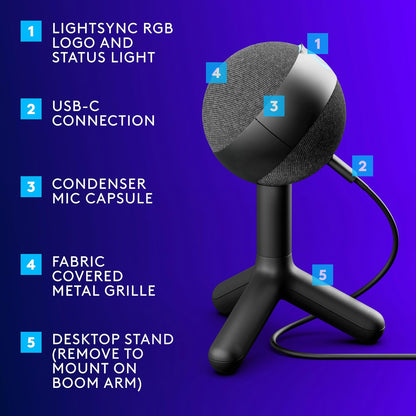 Logitech G305 Lightspeed Wireless Gaming Mouse, Black + Yeti Orb RGB Gaming Microphone with LIGHTSYNC, USB Mic for Streaming