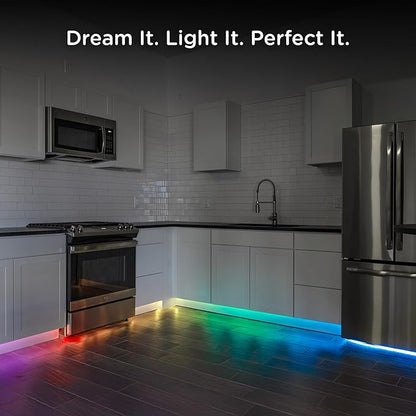 Enbrighten Vibe Spectrum LED Neon Rope Lights, Indoor Smart Light, Color Changing RGBWIC LEDs for Bedroom with Tunable White, Alexa & Google Home Compatible, 16ft, White 83254