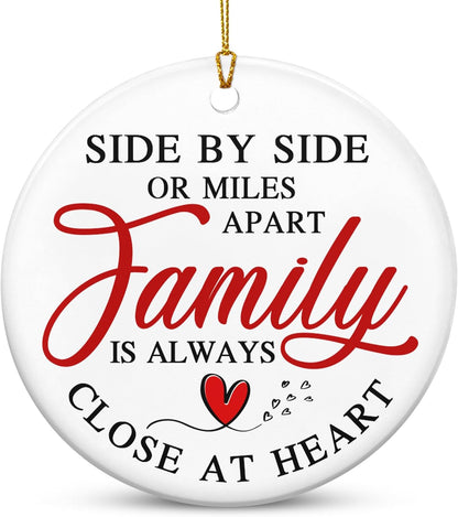TEEZWONDER Family Ornament Gifts for Women Men - Ceramic Christmas Ornaments 2025 for Tree Decorations - Christmas Birthday Gifts for Mom Dad for Sister Brother, Grandma Grandpa Gift