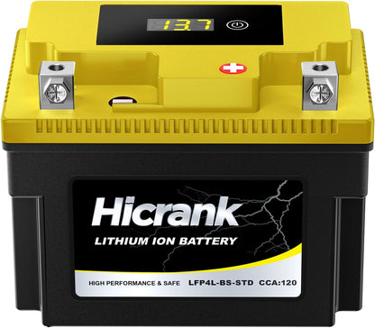 YTX4L-BS STD Standard Lithium Motorcycle Battery - 12.8V 2.8Ah 150CCA LiFePO4 Powersports Battery for ATV, Scooter, Snowmobile, Jet Ski, Honda Grom, Yamaha, Suzuki, CAN-AM, Generator