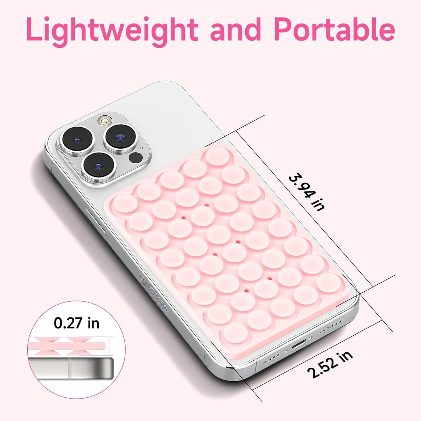 Silicone Suction Cup Phone Case Mount Double Sided, Phone Accessories Hands-Free Strong Grip Holder for Selfies and Videos, Silicon Phone Stand for iPhone and Android Sky Blue