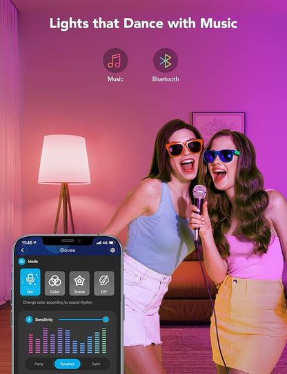 Govee Smart Light Bulbs, WiFi & Bluetooth Color Changing Light Bulbs, Music Sync, 16 Million DIY Colors RGBWW Color Lights Bulb, Work with Alexa, Google Assistant Home App, 800 Lumen, 2 Pack