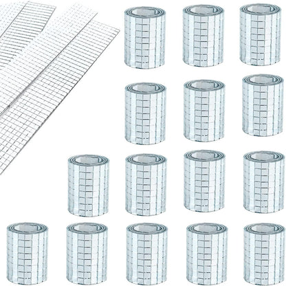 REDODECO Real Glass Silver Mirrors Mosaic Tiles Sticker for Craft Square Glass Tiles Self Adhesive,5mm by 5mm (Silver, 7150PCS)