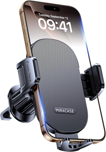 Miracase Phone Holders for Your Car with Metal Hook Clip, Air Vent Cell Phone Stand Car Mount, Universal Automobile Cradle Fit for iPhone Android and All Smartphones, Dark Grey