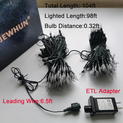 300 LED Warm White Christmas Lights Outdoor Indoor,100ft LED String Light,Green Wire Christmas String Lights Waterproof for Patio Garden Home Decors