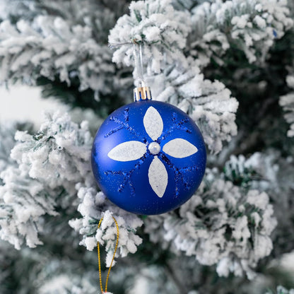 16Pcs Christmas Ball Ornaments Set, 3.15" Shatterproof Christmas Ornaments, Luxury Glitter Hanging Ornaments for Xmas Tree, Xmas Holiday, Party, Wedding (Blue)