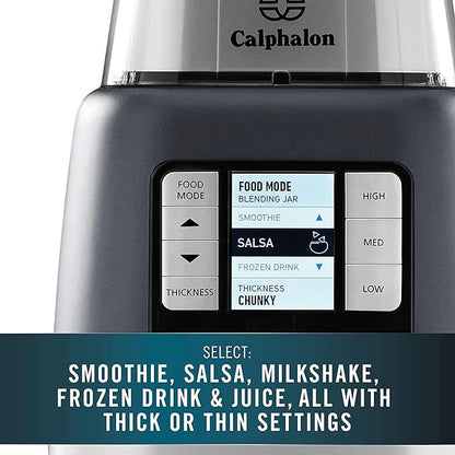 Calphalon Blender, 24-Oz Portable Blend-n-Go Smoothie Cup, ActiveSense 1200-Watt Motor, Dark Stainless Steel