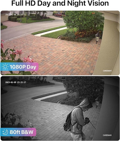 ZOSI 8CH 5MP Lite Security Camera System with AI Human Vehicle Detection, H.265 8 Channel CCTV DVR and 8 x 1080p 1920TVL Surveillance Metal Cameras Indoor Outdoor, Night Vision, Remote Access, No HDD