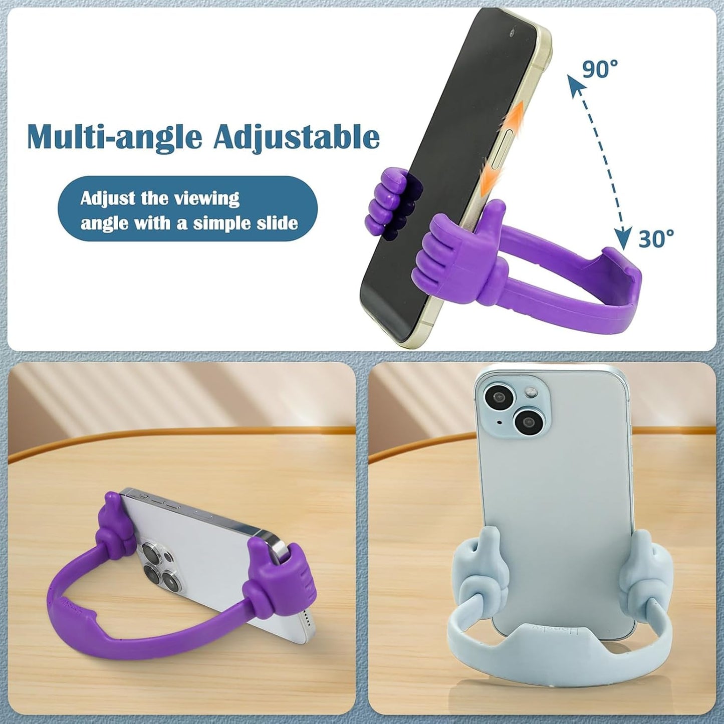 Honsky Thumbs-up Cell Phone Stand Holder, Tablet Stand Cradle for Desk Desktop Smartphone Cellphone Mobile Phone Tablets – Universal Adjustable Flexible,Yellow