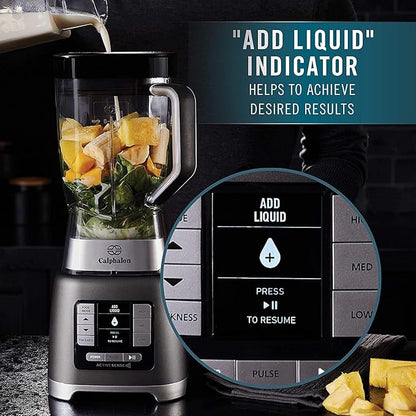Calphalon Blender, 24-Oz Portable Blend-n-Go Smoothie Cup, ActiveSense 1200-Watt Motor, Dark Stainless Steel