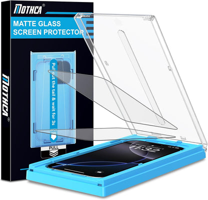 Mothca 2 Pack Matte Glass Screen Protector for iPhone 15 Pro 6.1-inch [Auto Fit Box Dust-Free] Edge to Edge Full Coverage Anti-Glare & Anti-Fingerprint Tempered Glass, Bubble Free, Smooth as Silk