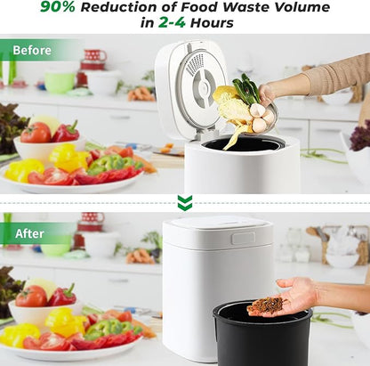 Electric Compost Bin Kitchen Sustainable with 9 Modes Turn Food Waste Indoor Countertop and Scraps into Dry Compost