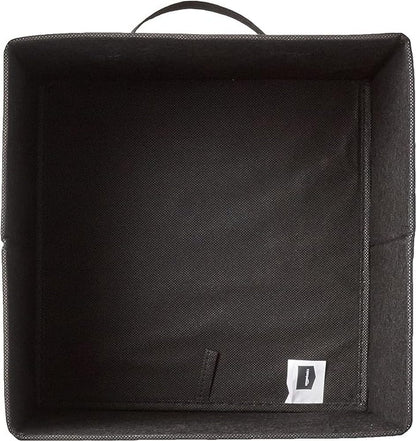 Amazon Basics Collapsible Fabric Storage Cubes Organizer with Handles, Sturdy, Black, 10.5-x-10.5-x-11-inch, Pack of 6