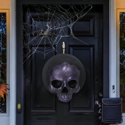 Halloween Skull Decorations, Gothic Skeleton Head Hanging Wall Decor, Resin Creepy Skull Led Lights for Indoor Halloween Party Home Decorations