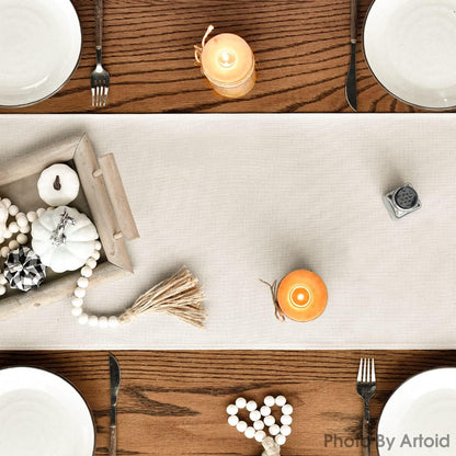 Artoid Mode Aqua Hello Pumpkin Leaves Fall Table Runner, Seasonal Autumn Kitchen Dining Table Decoration for Home Party Decor 13x60 Inch