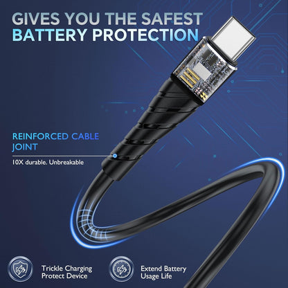 OIITH USB C Cable, USB A to USB C 3A Fast Charging (6FT 3Pack) Phone USB Type-C Charge Cable Android Charge Cord USB C Charger Cable for iPhone 15 Plus/Pro/Pro Max/Samsung/Pad/Laptop/LG/-Blue