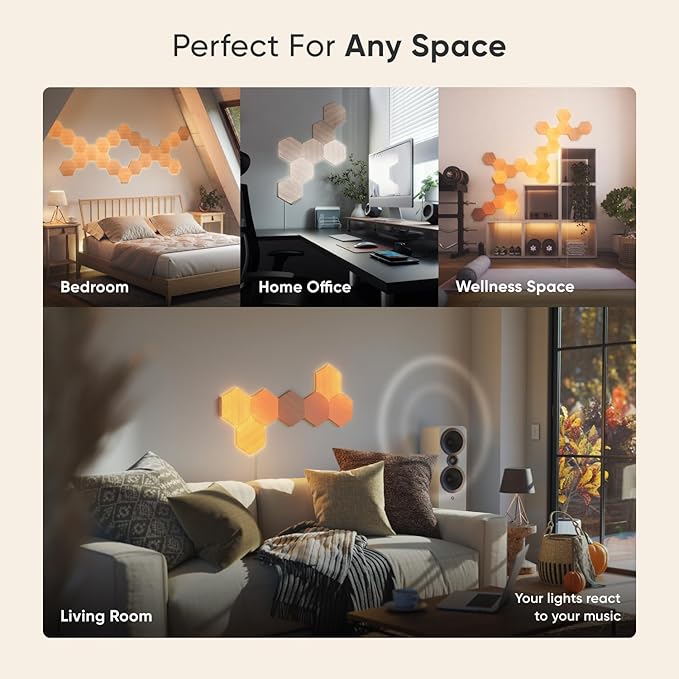nanoleaf NL527005HB7P Elements Wood Look Smarter Kit (7 Panels)