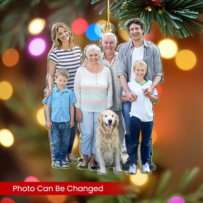 Personalized Custom Photo Acrylic Ornament - Christmas Hanging Decor for Family, Mom, Dad, Grandparents, Daughter, Son