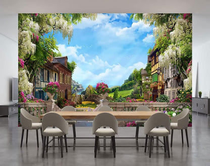 Wall Murals for Bedroom Venice Garden Large Mural Wallpaper Wall Stickers 195''x120''(Not Self-Adhesive)