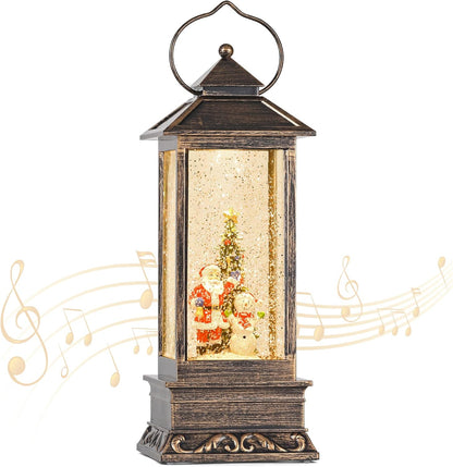 Snow Globe, Christmas Snow Globes with Swirling Glitter, USB Powered or Battery Operated Christmas Lantern for Christmas Thanksgiving Party Home Decorations (Christmas Tree, Santa Claus and Snowman)
