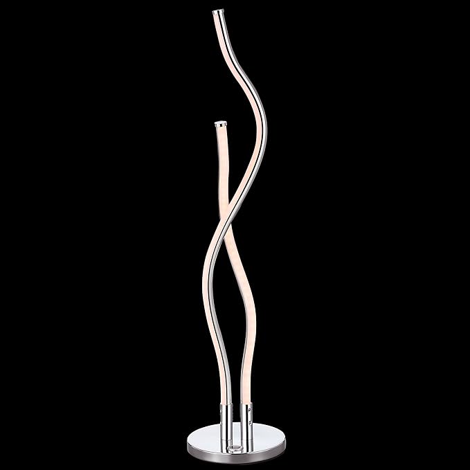 JONATHAN Y 26.25" Chrome Integrated LED Table Lamp, Modern Minimalist Iron Ribbon Metal Desk Lamp for Living Room Bedroom, Energy Efficient Slim Design, ETL Listed JYL7001A