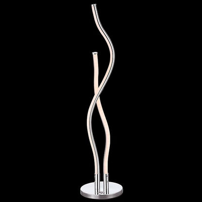 JONATHAN Y 26.25" Chrome Integrated LED Table Lamp, Modern Minimalist Iron Ribbon Metal Desk Lamp for Living Room Bedroom, Energy Efficient Slim Design, ETL Listed JYL7001A